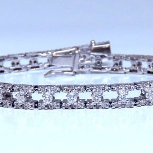 Tennis Bracelet 1.75ct Natural Round Diamonds 14kt Gold Three Row